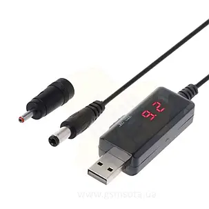 Кабель живлення USB на DC 5v на 9V і 12 V з дисплеєм + перемикач, фото 3