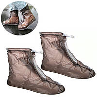 Чехлы на обувь от дождя (размер XXL - 31см) Коричневые, дождевики для обуви, многоразовые бахилы от дождя (GK)