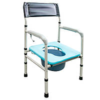 Складной стул туалет регулируемый по высоте Серо-черный, санитарный стул унитаз для инвалидов/пожилых (ZK)