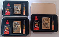 Подарочный набор "Звери" 3в1 (Зажигалка / бензин / Мундштук) HL-371