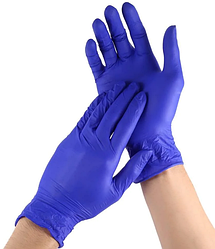 Нітрилові рукавички нестерильні одноразові 100 шт/уп. сині розмір М NITRYLEX BASIC