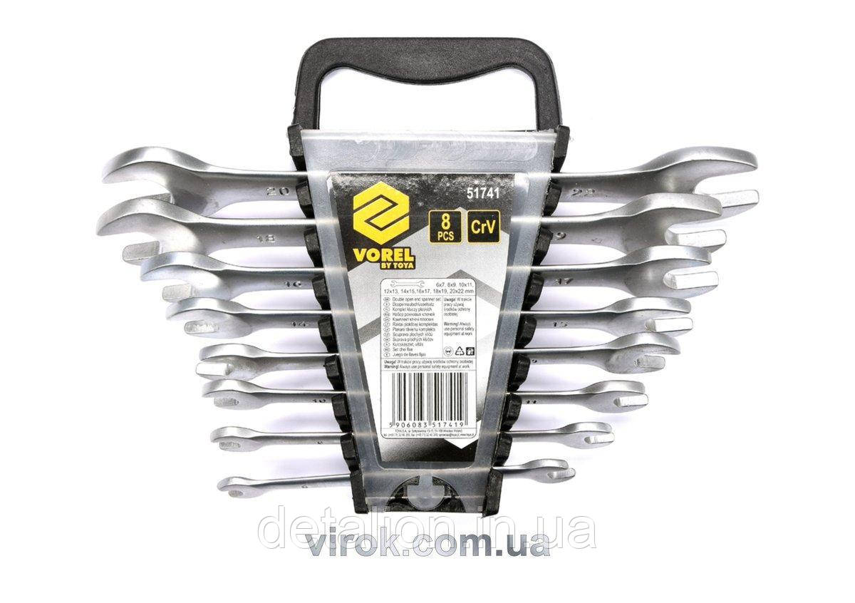 Ключі ріжкові VOREL Cr-V, М 6-22 мм, Набір 8 шт. [4/24], фото 1