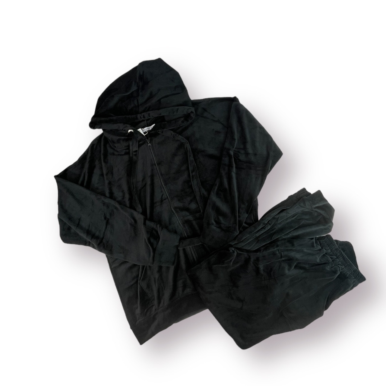 Жіночий весняний спортивний костюм велюровий, батал, чорний, теплий No 876, ( р.42-56)