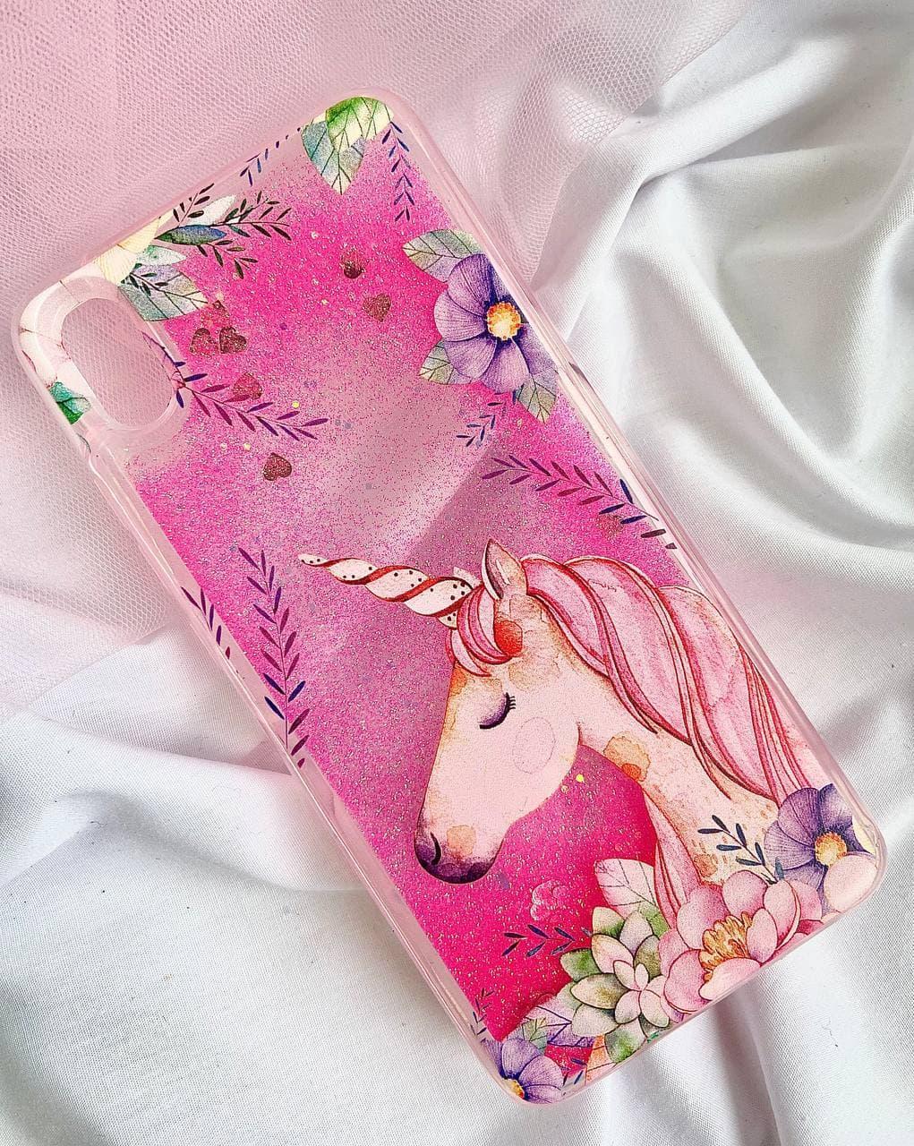 Чохол рідкий блиск з малюнком "Мультяшний Єдиноріг" для Xiaomi Redmi 7A, фото 1