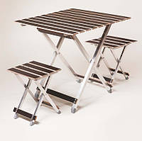 Стол для пикника складной с 2 стульями Vitan ALUWOOD большой (6240)