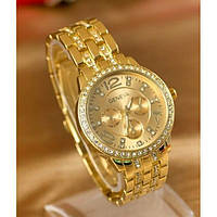 Жіночі кварцовий наручний годинник в стилі Geneva, жіночий наручний годинники на металевому браслеті