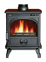 Безопасная чугунная дровянная печь Dovre 250 дымоход 125 мм с термостойким стеклом 14 дюймов