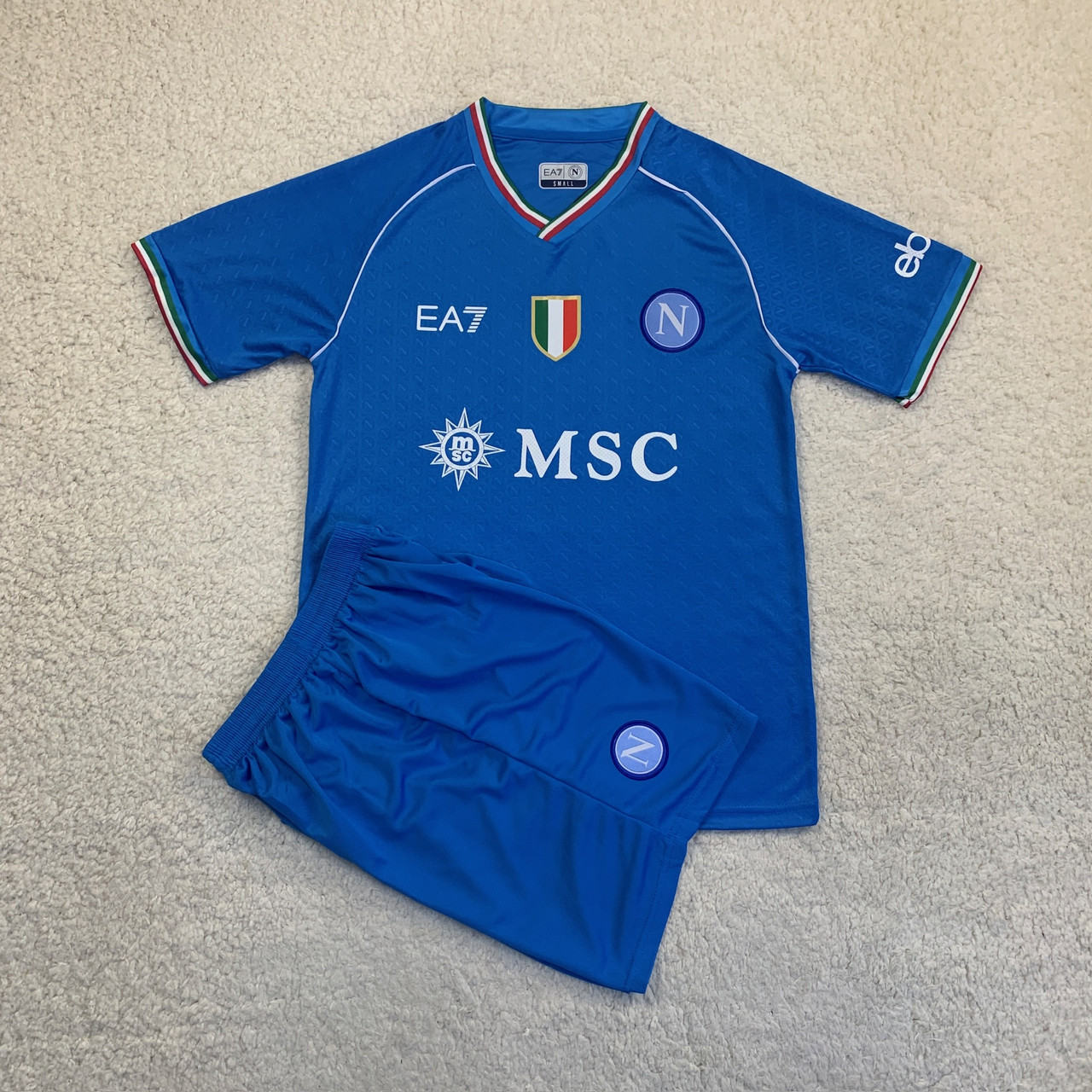 Футбольна форма Наполі 2023-2024 блакитна Napoli синій комплект Наполі футбольний костюм для футболу