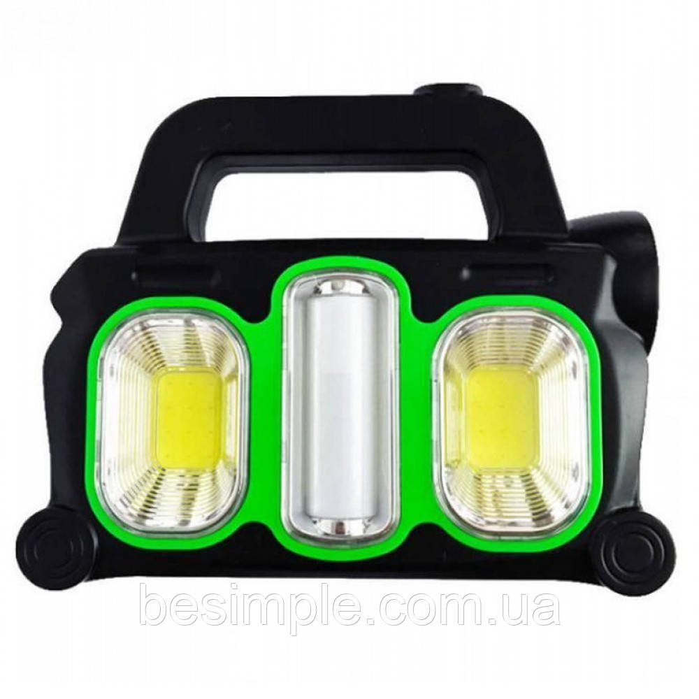 Ручний ліхтар 2в1 акумуляторний, із сонячною панеллю, HB 6168, / Потужний ліхтар із функцією Powerbank, фото 1