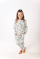 Детская пижама для девочки с мультяшными рисунками, двунитка