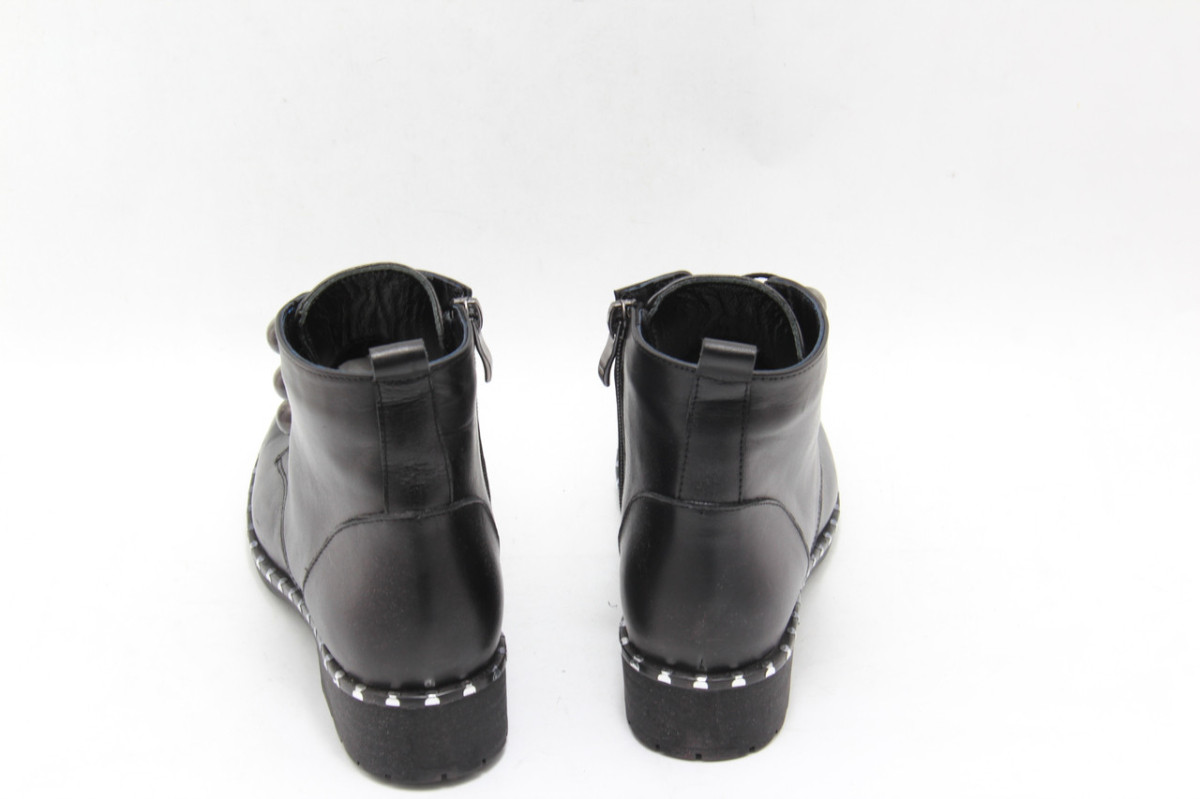 Ботинки женские ArasShoes 417-siyah черные на низком каблуке 37 - фото 2 - id-p1077343507