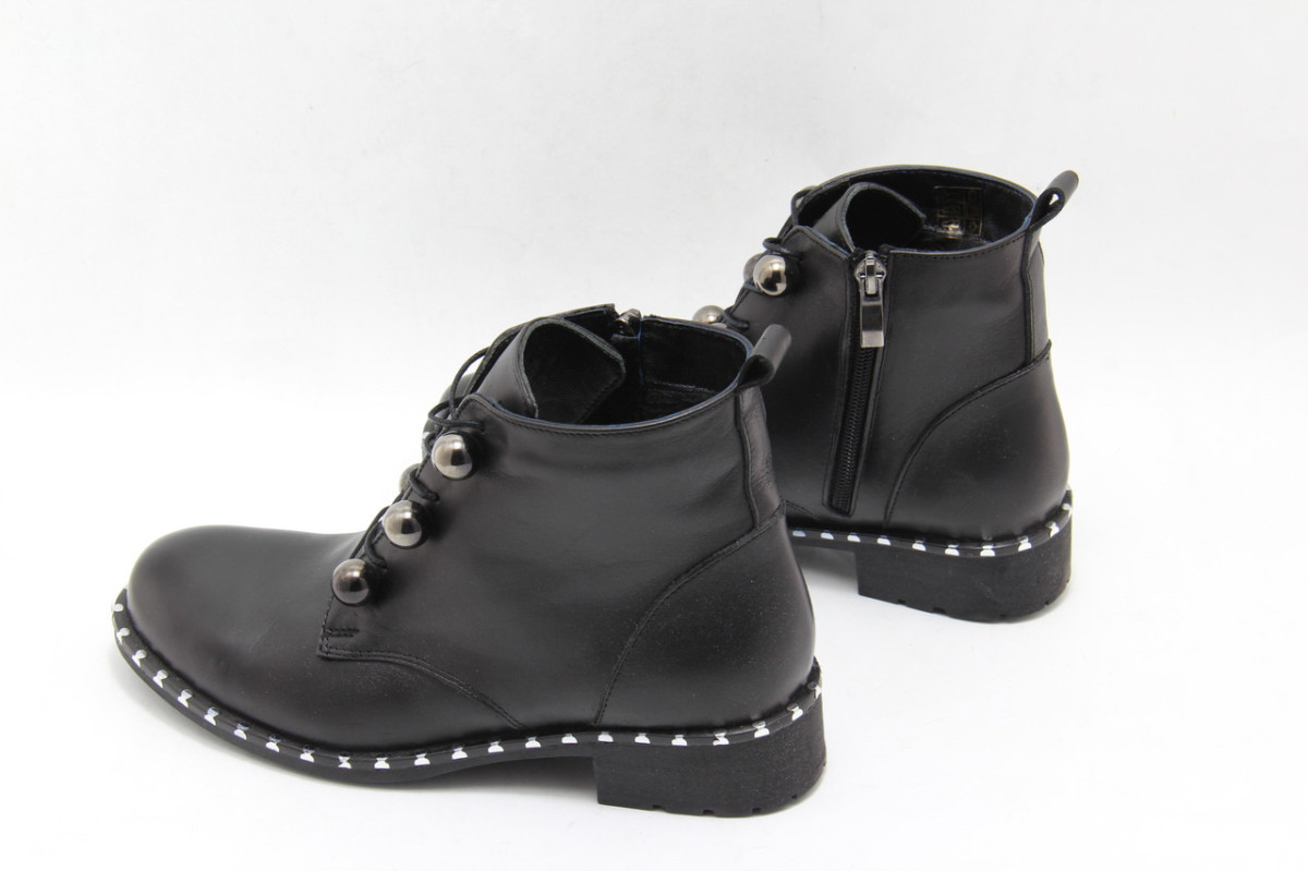 Ботинки женские ArasShoes 417-siyah черные на низком каблуке 37 - фото 4 - id-p1077343507