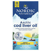 Жир из печени трески Nordic Naturals "Arctic Cod Liver Oil" со вкусом лимона, 1000 мг (180 гелевых капсул)