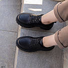 Жіночі чорні шкіряні туфлі зі шнурком 36-41, фото 6