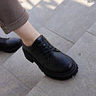 Жіночі чорні шкіряні туфлі зі шнурком 36-41, фото 9