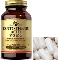 Пантотеновая кислота Солгар Solgar Pantothenic Acid 550 мг 100 капсул витамин B5 Vitaminka