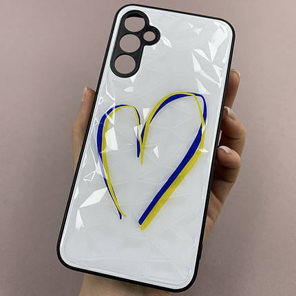 Чохол для Samsung Galaxy A14 патріотичний чохол із серцем на телефон самсунг а14 білий f8e, фото 1