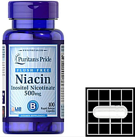 Ниацин Puritan's Pride Niacin 500 мг 100 капс Vitaminka