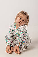 Детская пижама для девочки с рисунком единорожка, двунитка