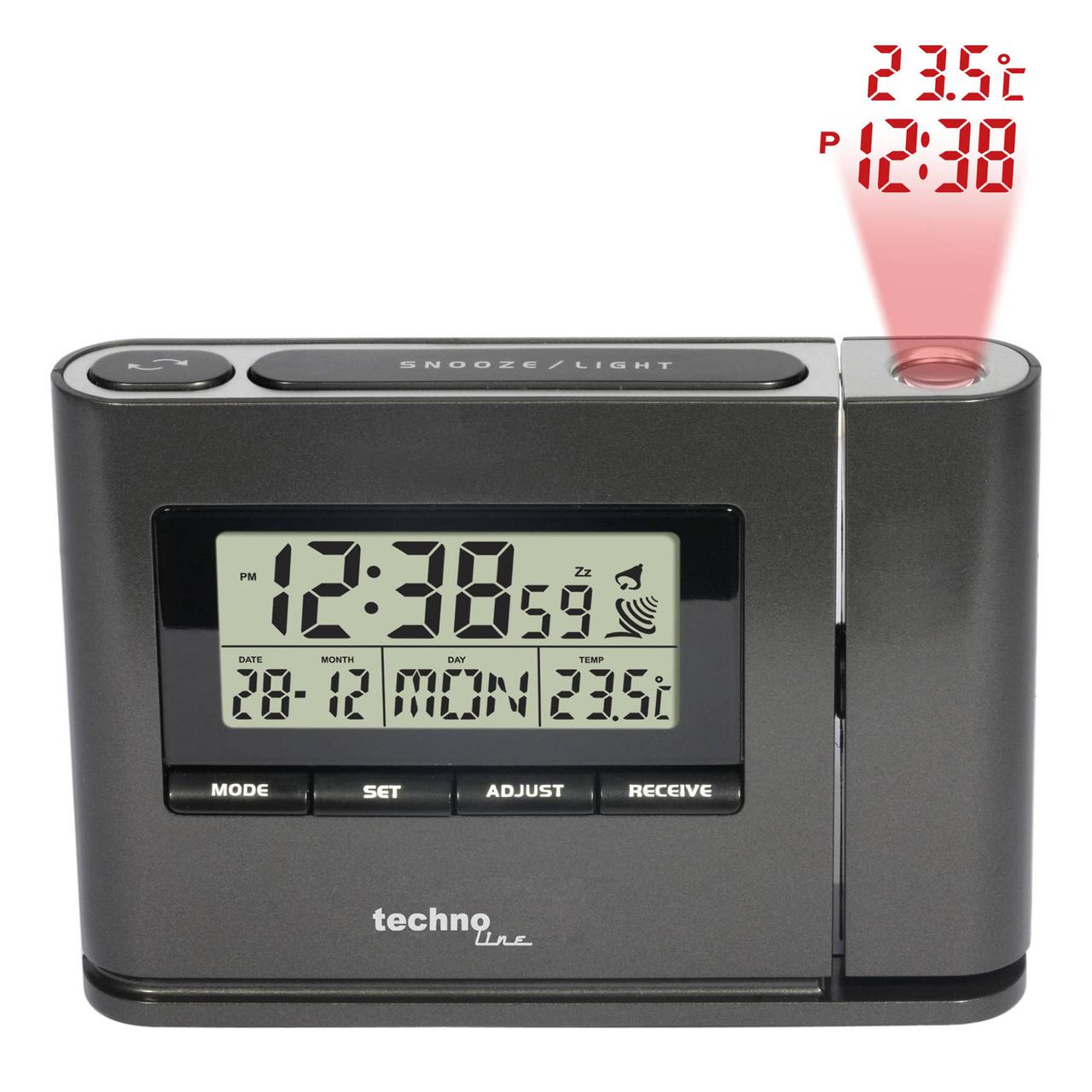 Годинник проєкційний електронний Technoline WT519, годинник настільний кімнатний із проекцією часу термометром MS
