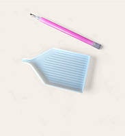 Стилус для алмазної вишивки мозаїки + лоток для алмазів (комплект)