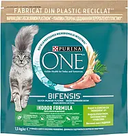 Сухий корм PURINA ONE Indoor для дорослих котів, що постійно перебувають у приміщенні, з індичкою 1.5 кг