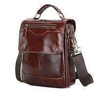 Чоловіча шкіряна сумка на плече Leather Collection (8871) темно-коричнева