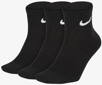 Шкарпетки Nike Everyday Lightweight Ankle 3-pack black SX7677-010, Чорний, Розмір (EU) — 34-38