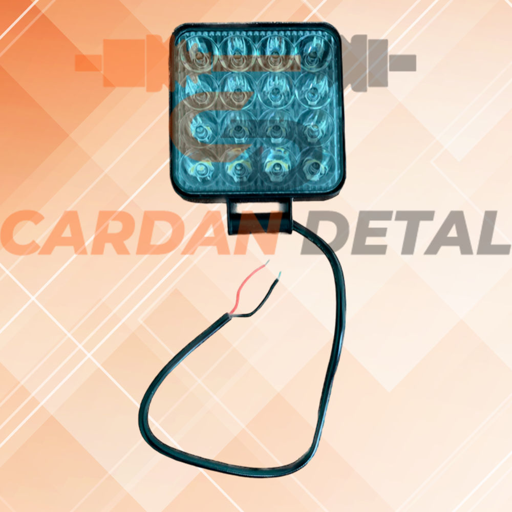 Фара світлодіодна 32W mini 85x85x20 ( 16 діодів ) ; 2700LM широкий промінь, фото 1