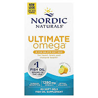 Рыбий жир Nordic Naturals "Ultimate Omega" со вкусом лимона, 1280 мг (60 гелевых капсул)