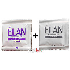 Фарба для брів та вій Elan "Чорна" з окислювачем