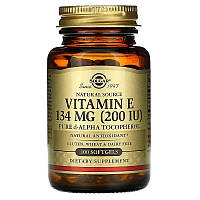 Витамин Е (d-альфа-токоферол) Solgar натуральный 134 мг (200 МЕ) 100 гелевых капсул JM, код: 7701239