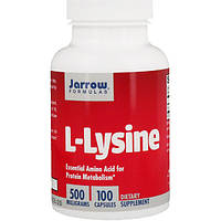 Лизин аминокислота, L-Lysine, Jarrow Formulas, 500 мг, 100 капсул