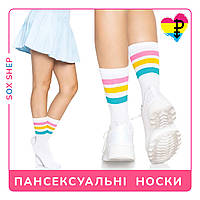 Яскраві носки із символікою пансексуал Leg Avenue Pride crew socks Pansexual