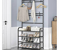 Напольная вешалка New Simple Floor Clothes Rack размером 60x29.5x151 см с полками для обуви