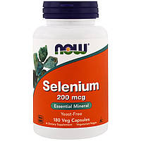 Селен, незаменимый минерал, Now Foods, Selenium, 200 мкг, 180 капсул