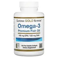 Омега-3 риб'ячий жир преміум-класу California Gold Nutrition (Omega-3 Premium Fish Oil) 100 капсул