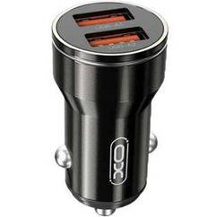 Автомобільний зарядний пристрій для XO CC48 Smart Metal (2 USB, 2.4 A) Black (XO-CC48с-BK) + кабель USB Type-C