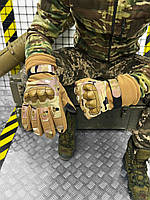 Зимние перчатки на флисе для ВСУ Мультикам Сенсорные Штурмовые Зимние полнопалые перчатки флисовые (DB-51353)