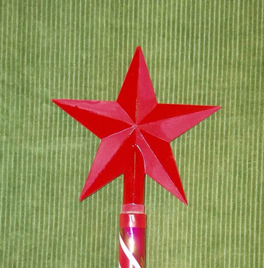 Посох Св. Миколая/Діда Мороза розбірний пластиковий (3 сегменти) - КАРМІНОВИЙ, фото 1