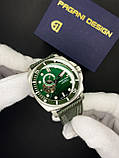 Механічний годинник з автопідзаводом для дайвінгу Pagani Design PD-1736 Silver-Green, фото 5