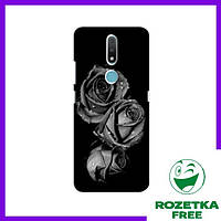 Чехол (Роза черна) Нокиа 2.4 / Чехлы с Розой Nokia 2.4