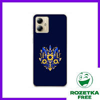 Чехол (Цветочный Герб) на Motorola MOTO G14 / Чехлы Герб Украины Мото Джи 14