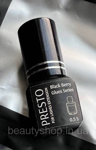 Клей для нарощування вій Black Berry Presto 5 мл | 0,5 секунди | 5-6 тижнів