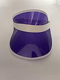 ДЕФЕКТ! Жіночий пластиковий прозорий козирок лого брендований фіолетовий, фото 2