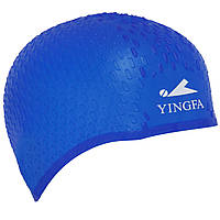 Шапочка для плавания на длинные волосы YINGFA C0061 Розовый: Gsport Синий