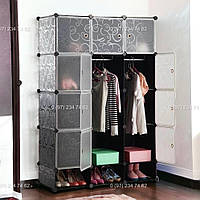 Шкаф гардероб для вещей пластиковый Storage Cube Cabinet МР 312-62А. Шкаф модульный 110x37x165 см.