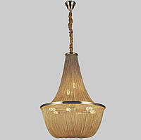 Дизайнерская люстра из свисающих цепочек на 8 ламп Lightled 908-D0029-8 Gold