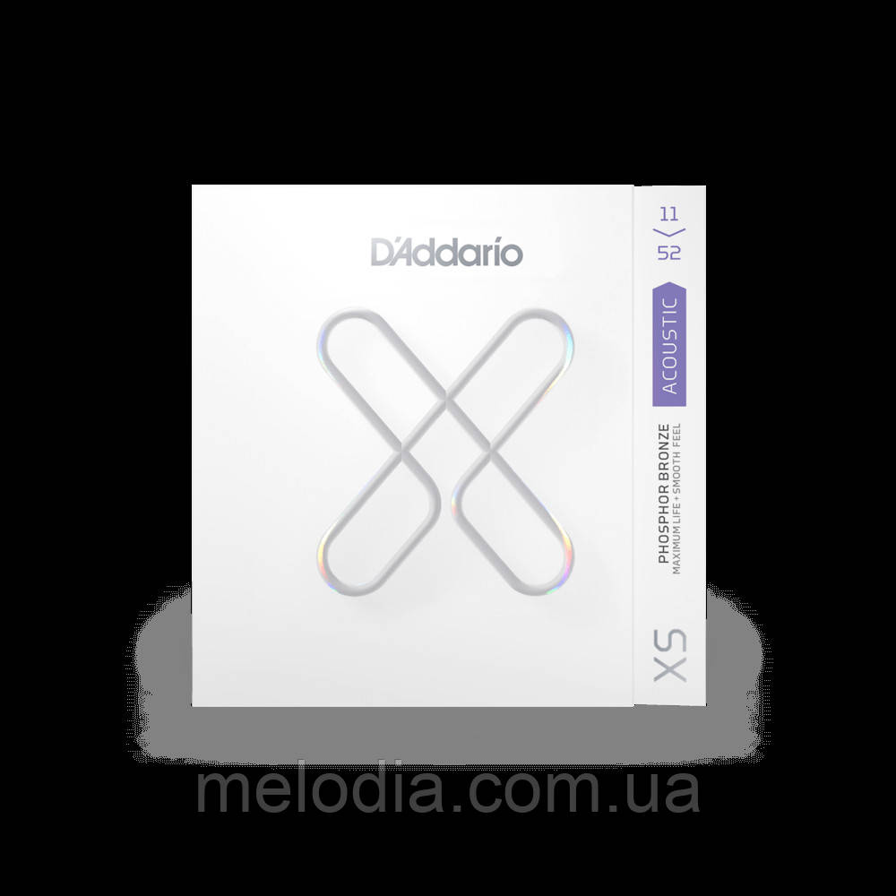 Струни для акустичної гітари D'ADDARIO XSAPB1152 XS PHOSPHOR BRONZE CUSTOM LIGHT (11-52)