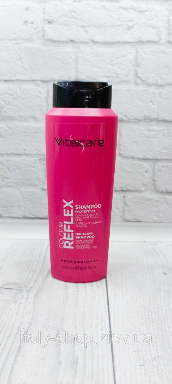 Шампунь професійний Vitalcare Colour Reflex Shampoo Protettivo захист із вітаміном Є 500 мл Італія, фото 1